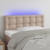 Cabeceira cama c/ LED couro artificial 100x5x78/88cm cappuccino 1