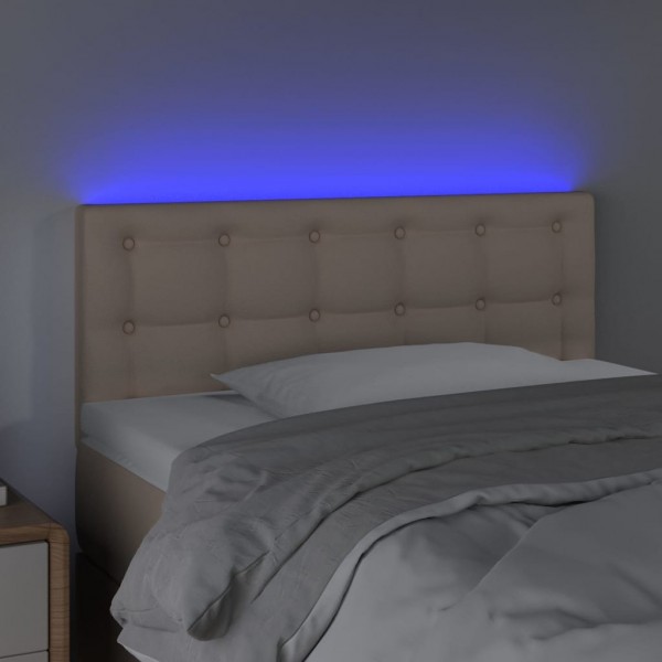 Cabeceira cama c/ LED couro artificial 100x5x78/88cm cappuccino M 3