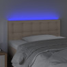 Cabecero con LED cuero sintético color capuchino 100x5x78/88 cm 3