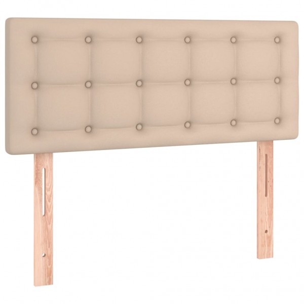 Cabeceira cama c/ LED couro artificial 100x5x78/88cm cappuccino M 4