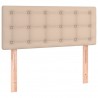 Cabeceira cama c/ LED couro artificial 100x5x78/88cm cappuccino 4