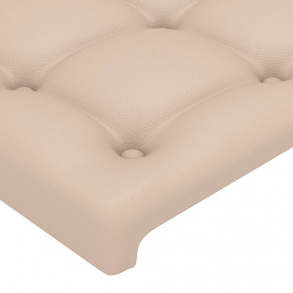 Cabeceira cama c/ LED couro artificial 100x5x78/88cm cappuccino M 5