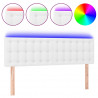 Cabecero con LED cuero sintético blanco 144x5x78/88 cm 2