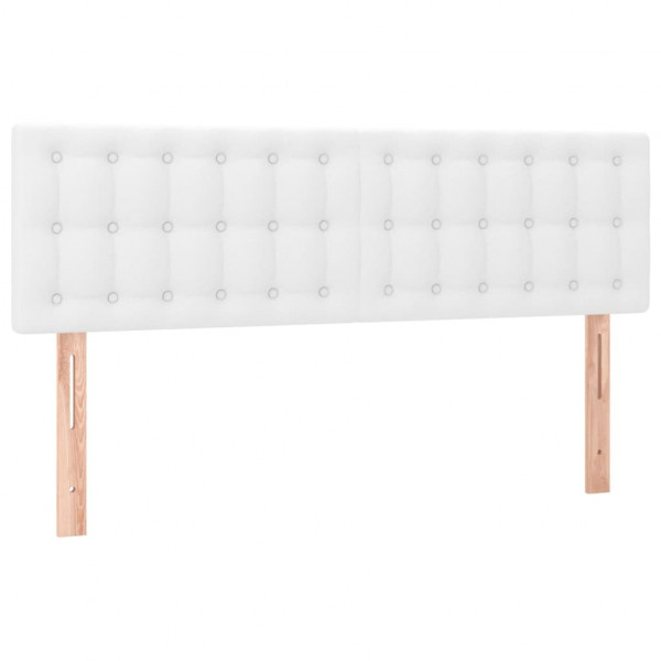 Cabecero con LED cuero sintético blanco 144x5x78/88 cm M 4