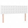 Cabecero con LED cuero sintético blanco 144x5x78/88 cm 4