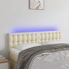 Cabecero con LED cuero sintético color crema 144x5x78/88 cm 1