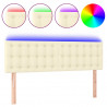 Cabeceira com LED couro sintético creme 144x5x78/88 cm 2