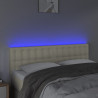 Cabecero con LED cuero sintético color crema 144x5x78/88 cm 3