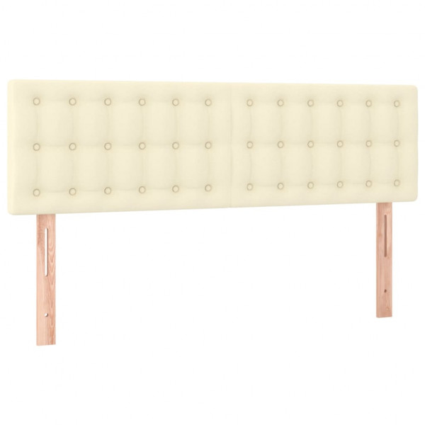 Cabeceira com LED couro sintético creme 144x5x78/88 cm M 4