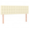 Cabeceira com LED couro sintético creme 144x5x78/88 cm 4