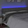Cabecero con LED cuero sintético gris 200x5x78/88 cm 3