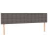 Cabeceira cama c/ LED 200x5x78/88cm couro artificial cinzento 4