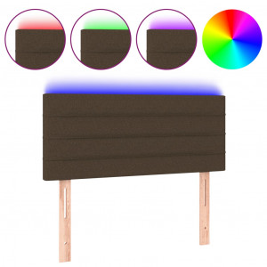 Cabecero con LED de tela marrón oscuro 80x5x78/88 cm H
