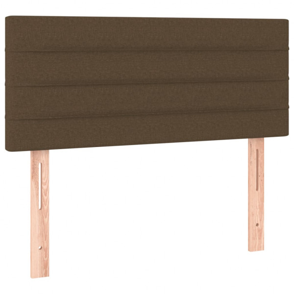 Cabeceira de cama c/ luzes LED tecido 80x5x78/88 cm castanho M 4