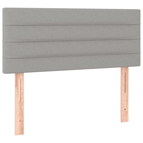 Cabeceira de cama c/ luzes LED tecido 90x5x78/88 cm cinza-claro M 4