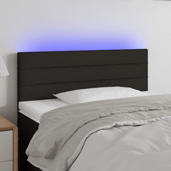 Cabecero con LED de tela negro 90x5x78/88 cm D