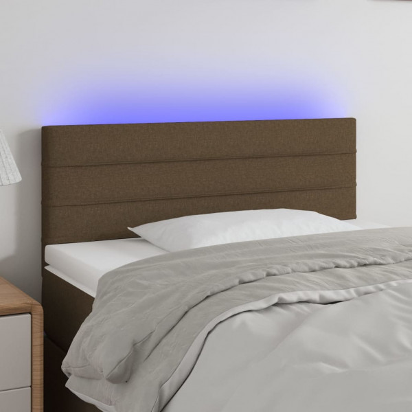 Cabecero con LED de tela marrón oscuro 100x5x78/88 cm D