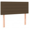 Cabeceira de cama c/ luzes LED tecido 100x5x78/88 cm castanho 4