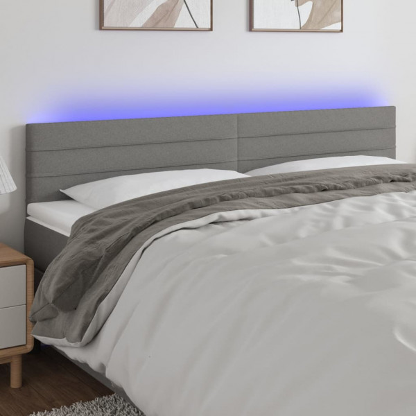 Cabecero con LED de tela gris oscuro 160x5x78/88 cm D