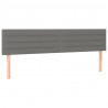 Cabeceira de cama c/luzes LED tecido 160x5x78/88cm cinza-escuro 4