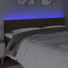Cabecero con LED de tela marrón oscuro 160x5x78/88 cm 3