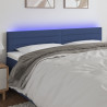 Cabecero con LED de tela azul 160x5x78/88 cm 1