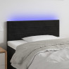 Cabeceira de cama c/ luzes LED veludo 80x5x78/88 cm preto 1