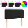 Cabecero con LED de terciopelo negro 80x5x78/88 cm 2