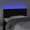 Cabecero con LED de terciopelo negro 80x5x78/88 cm 3