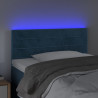 Cabeceira de cama c/ luzes LED veludo 80x5x78/88 cm azul-escuro 3