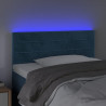Cabecero con LED de terciopelo azul oscuro 90x5x78/88 cm 3