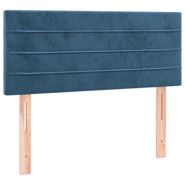 Cabeceira de cama c/ luzes LED veludo 90x5x78/88 cm azul-escuro M 4