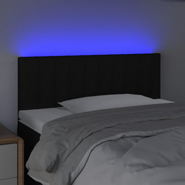 Cabecero con LED de tela negro 80x5x78/88 cm M 3
