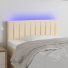 Cabeceira de cama c/ luzes LED tecido 80x5x78/88 cm cor creme 1