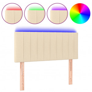 Cabecero con LED de tela color crema 80x5x78/88 cm H