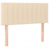 Cabeceira de cama c/ luzes LED tecido 80x5x78/88 cm cor creme 4