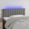 Cabeceira de cama c/ luzes LED tecido 90x5x78/88cm cinza-escuro 1