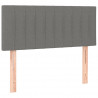 Cabeceira de cama c/ luzes LED tecido 90x5x78/88cm cinza-escuro 4