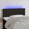 Cabeceira de cama c/ luzes LED tecido 90x5x78/88 cm preto 1