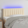 Cabecero con LED de tela color crema 90x5x78/88 cm 1