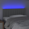 Cabecero con LED de tela gris claro 100x5x78/88 cm 3