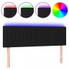 Cabeceira de cama c/ luzes LED tecido 144x5x78/88 cm preto 2
