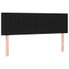 Cabeceira de cama c/ luzes LED tecido 144x5x78/88 cm preto 4