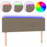 Cabecero con LED de tela gris taupe 144x5x78/88 cm 2