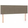 Cabeceira cama luzes LED tecido 144x5x78/88cm cinza-acastanhado 4