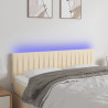 Cabecero con LED de tela color crema 144x5x78/88 cm 1