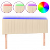 Cabecero con LED de tela color crema 144x5x78/88 cm 2