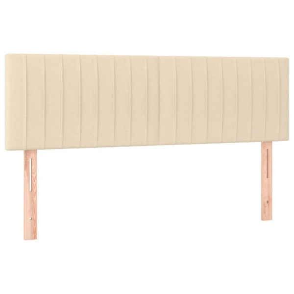 Cabeceira de cama c/ luzes LED tecido 144x5x78/88 cm cor creme M 4