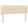 Cabeceira de cama c/ luzes LED tecido 144x5x78/88 cm cor creme 4