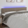 Cabeceira cama luzes LED tecido 160x5x78/88cm cinza-acastanhado 1